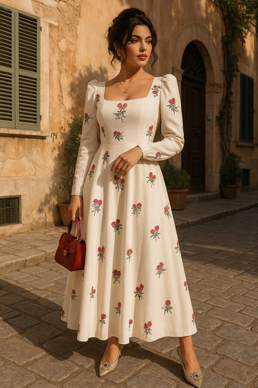 UV Atelier – Elegant Floral Maxi Dress