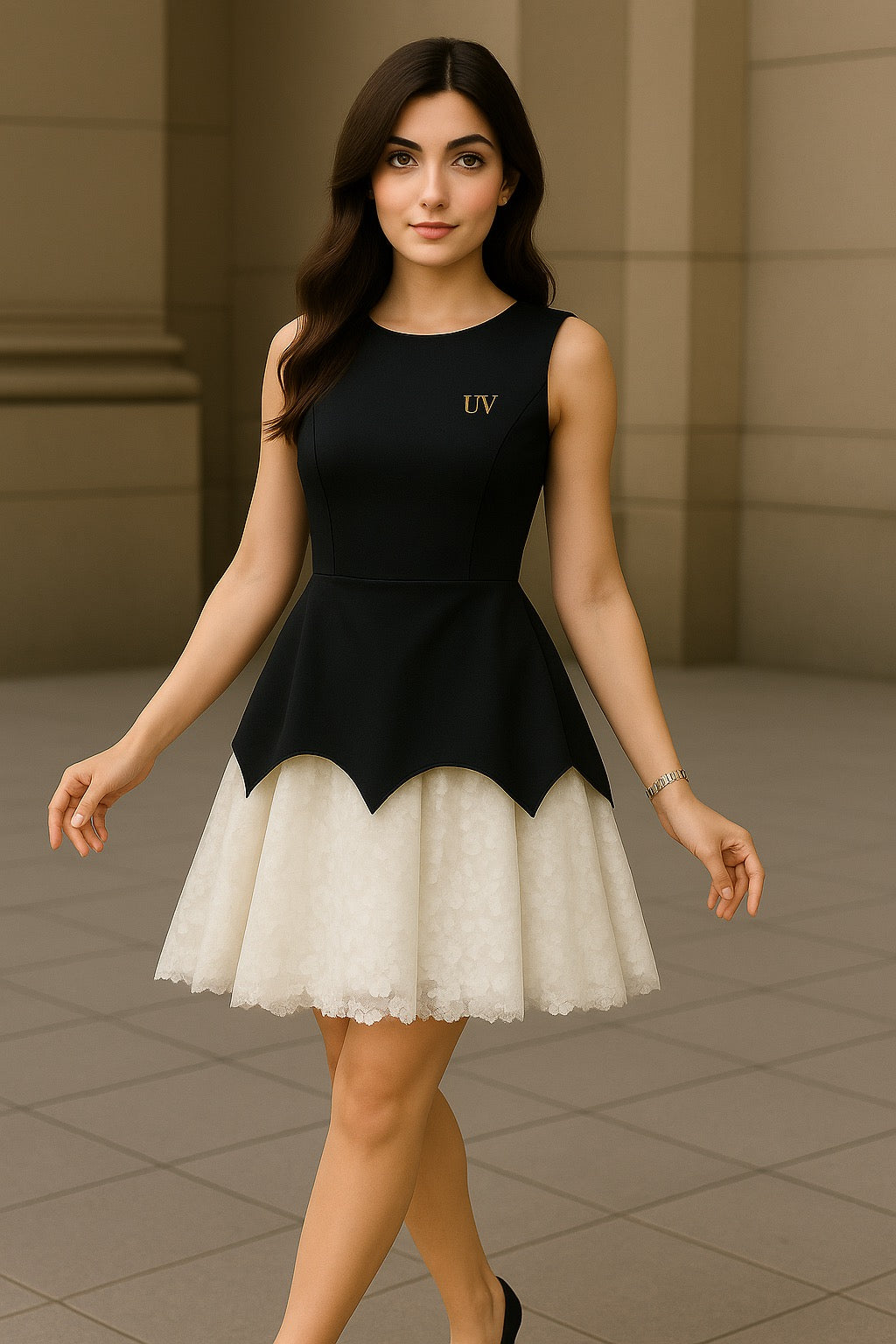 UV Atelier – Tailored Square-Neck Jersey Dress