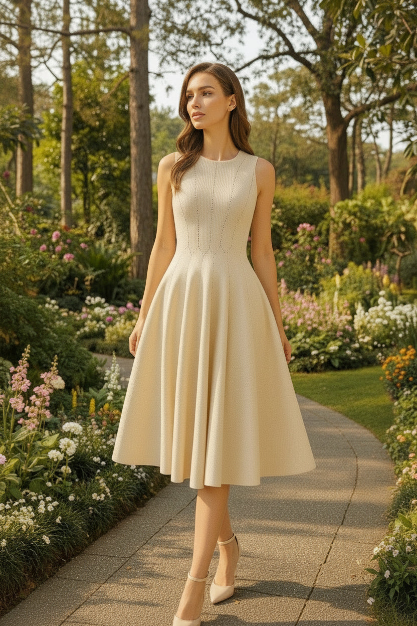 UV Atelier – Elegant Sleeveless Pleated Dress