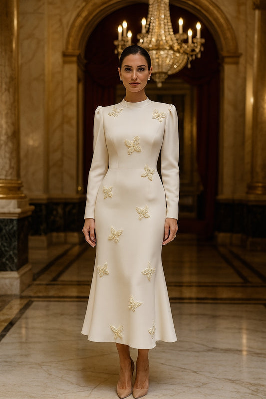 UV Atelier – Luxury Pearl & Crystal Mermaid Evening Dress