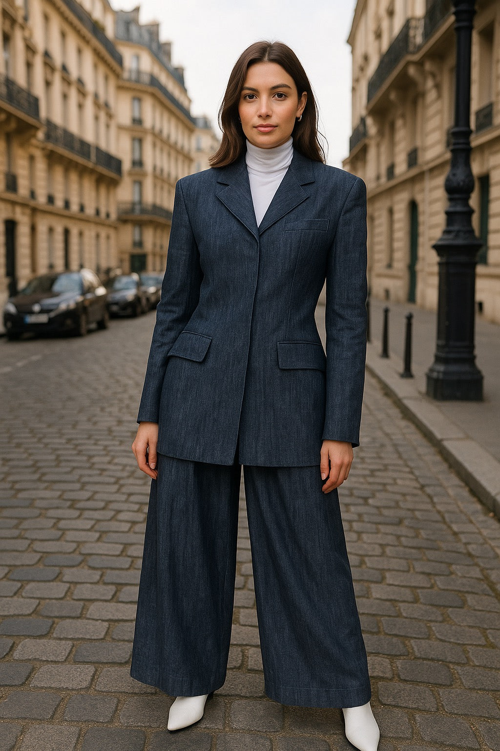 UV Atelier – Denim-Linen Two-Piece Set