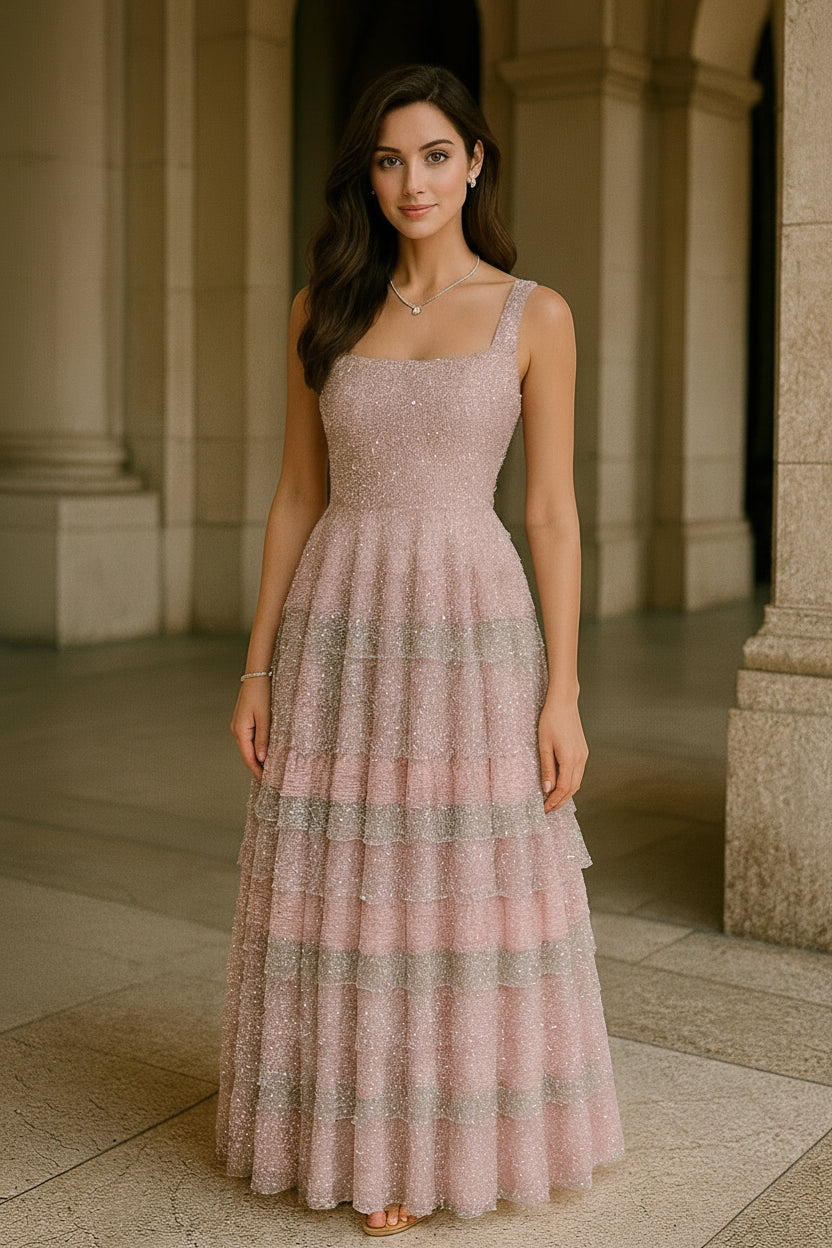 UV Atelier – Luxury Pink Sequin Gown