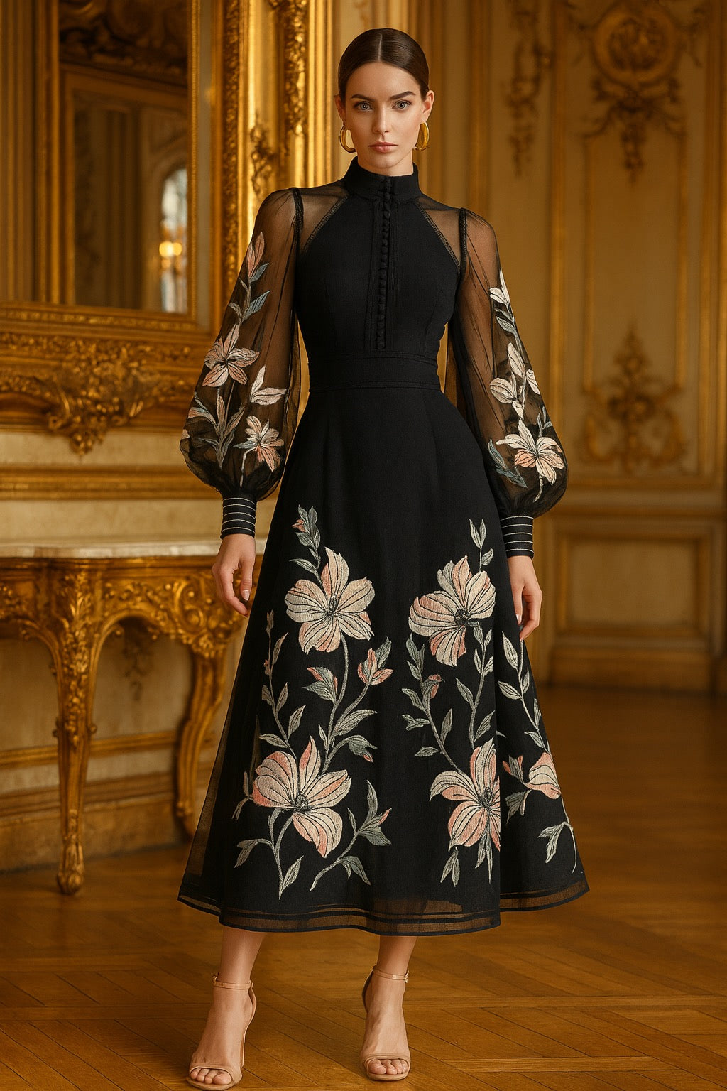 UV Atelier – Retro Long-Sleeve Dress