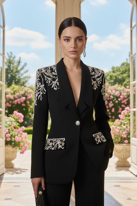 UV Atelier – Pearl & Rhinestone Suit Set