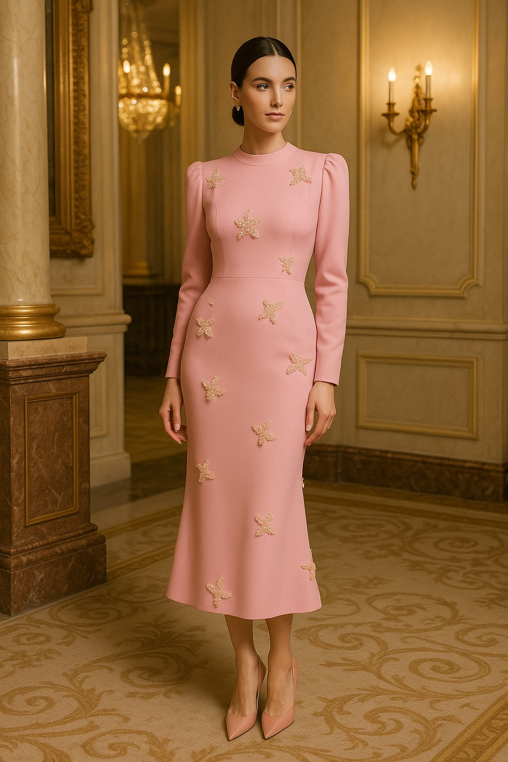 UV Atelier – Luxury Pearl & Crystal Mermaid Evening Dress