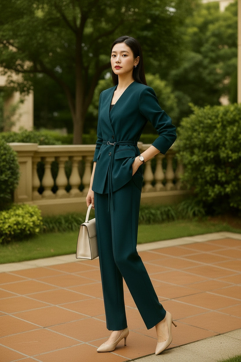 UV Atelier – Elegant Belted Pantsuit