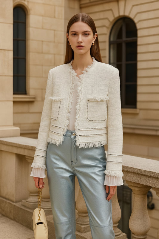 UV Atelier – Short Minimalist Tweed Jacket