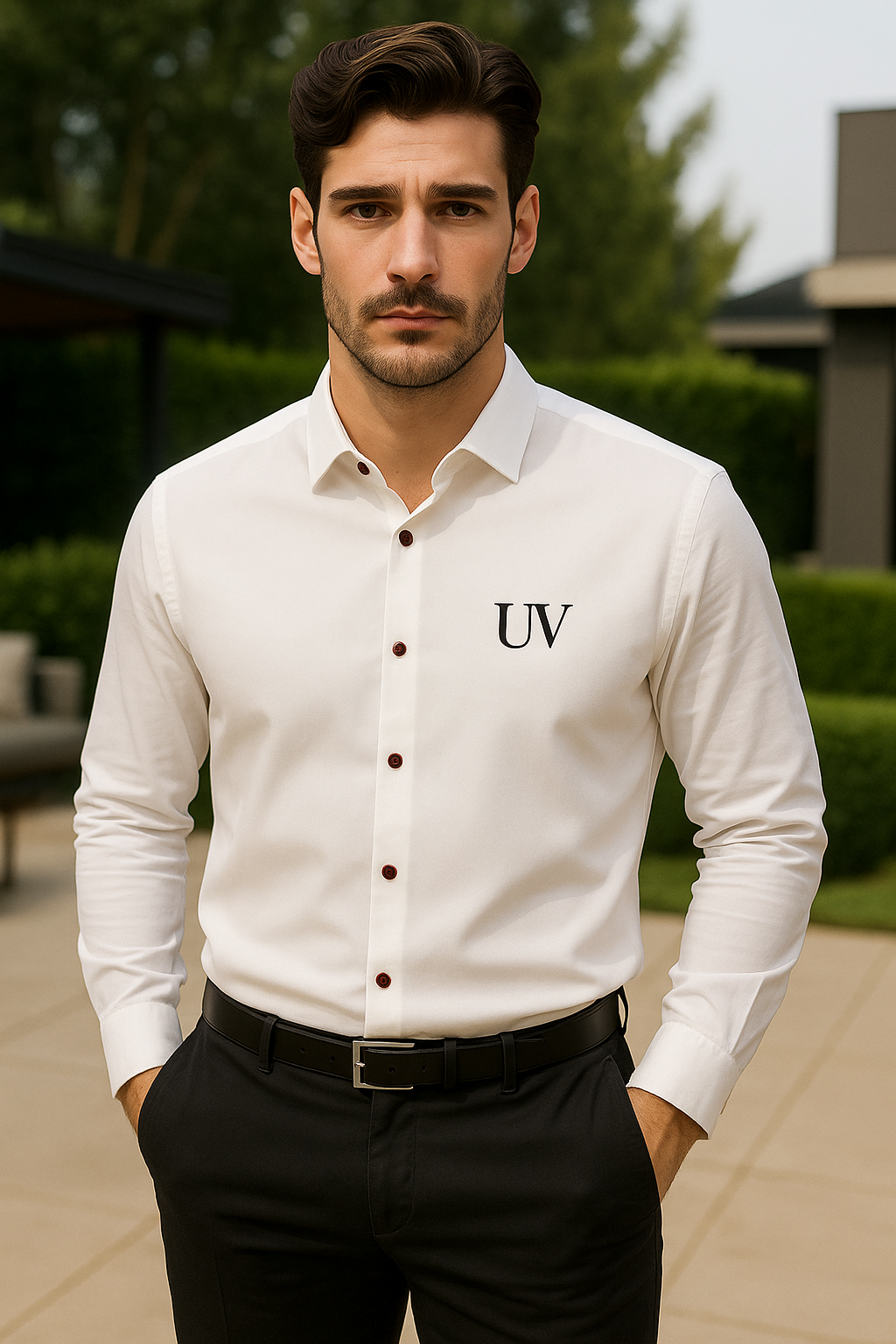 UV ATELIER Signature Linen Embroidery Shirt