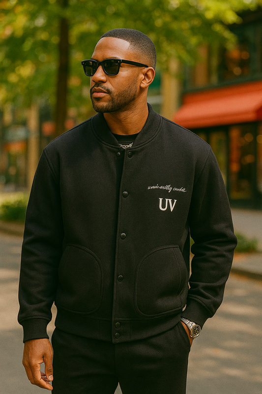 UV ATELIER Diamond Suede Varsity Baseball Jacket