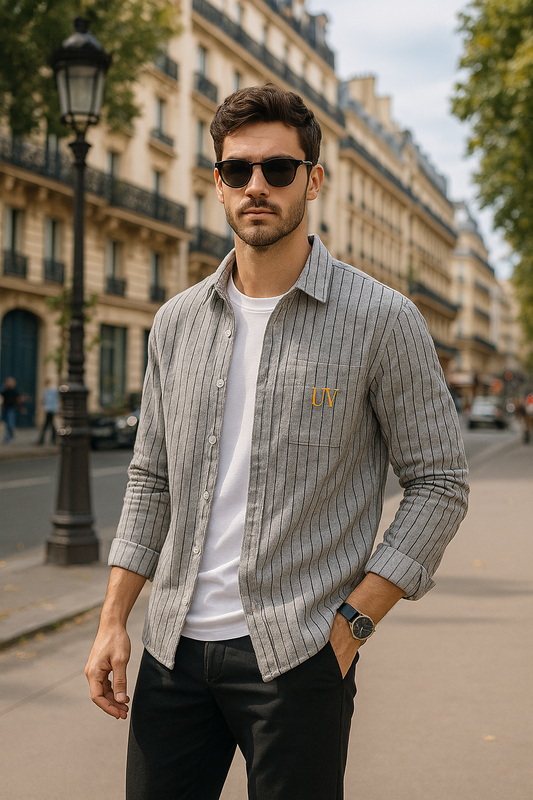 UV ATELIER Vintage Stripe Collar Shirt