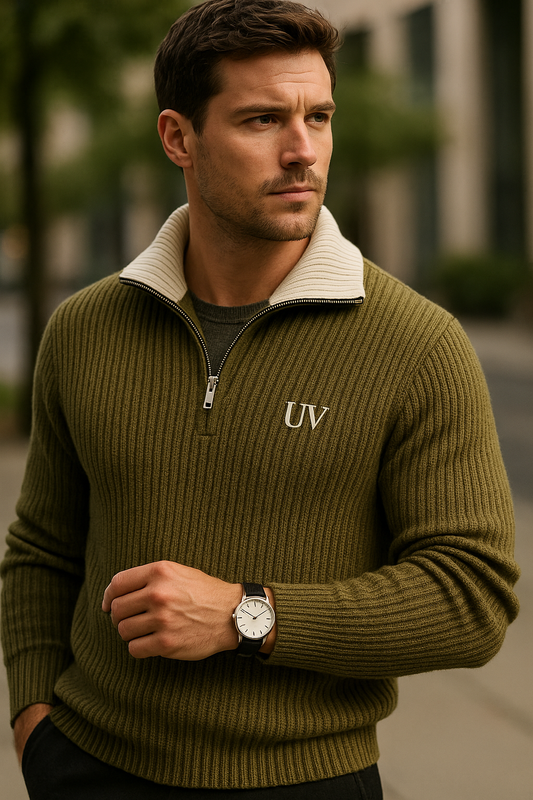 UV ATELIER Ribbed Merino Half-Zip