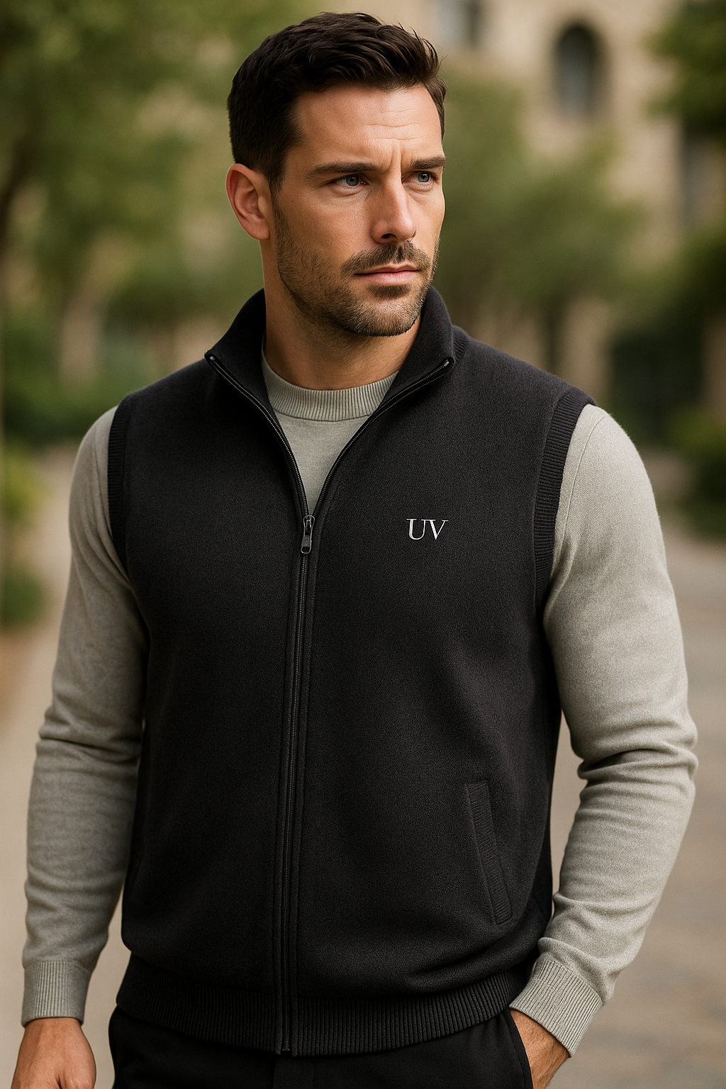 UV ATELIER Dual-Weave Merino Zip Gilet