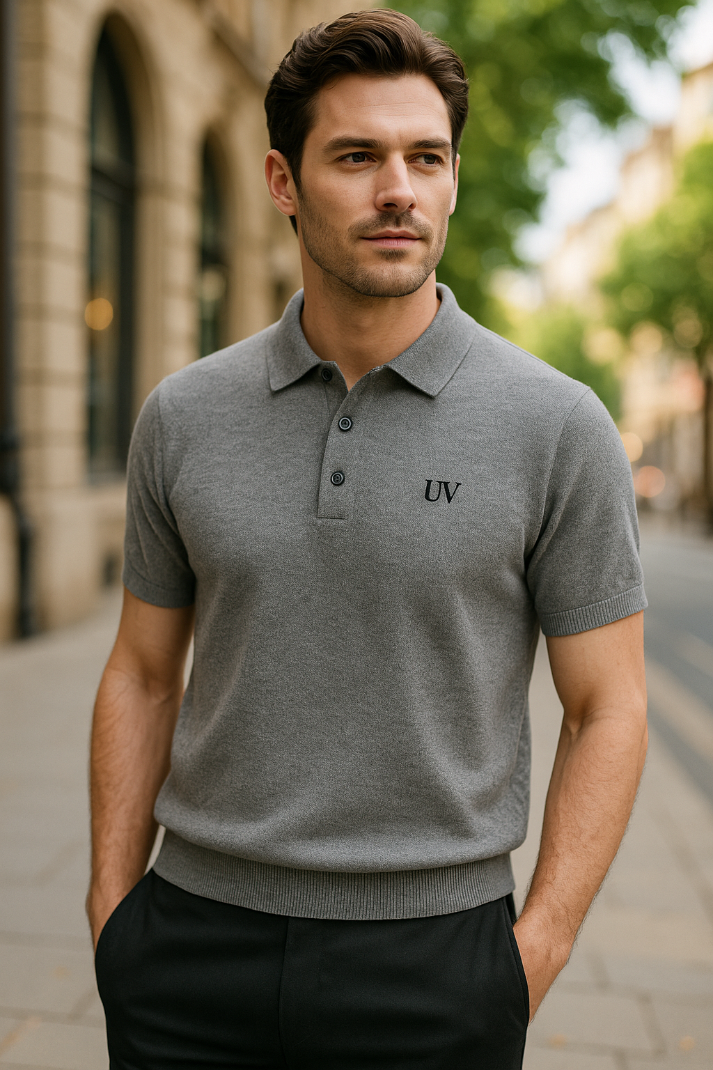 UV ATELIER Luxury Cashmere Polo Tee