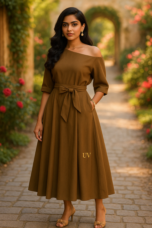 UV ATELIER Chic One-Shoulder Maxi Dress