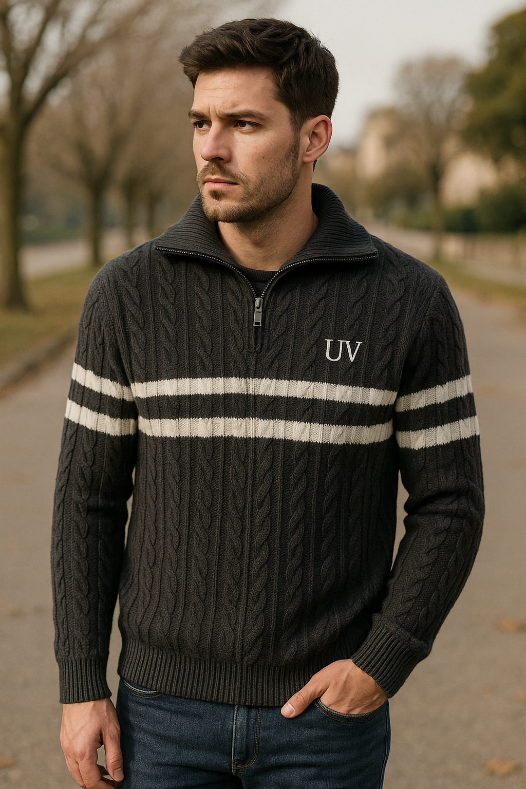 UV ATELIER Fine Merino Collared Knit
