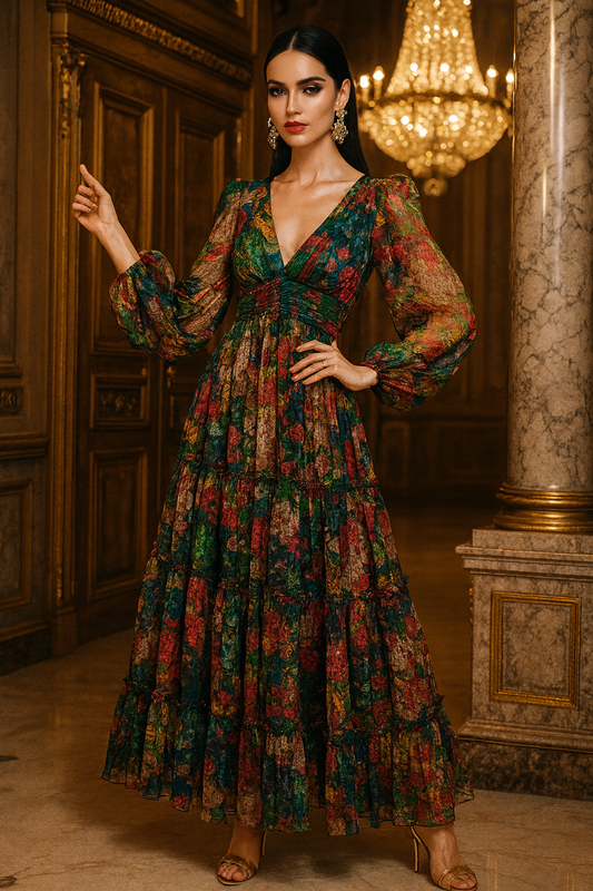 UV ATELIER – 2024 New Casual Elegant Boho Holiday Party Maxi Dress