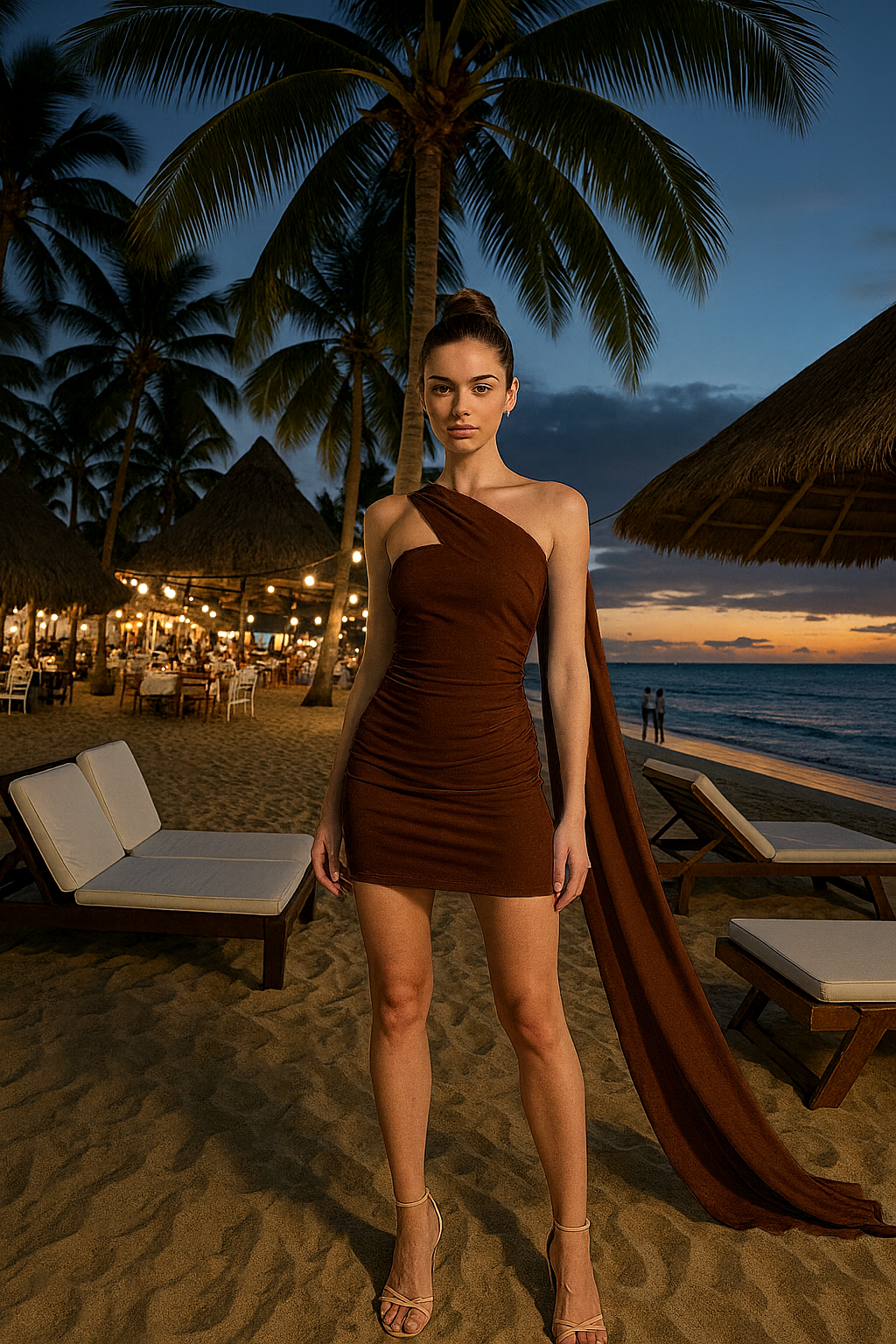 UV ATELIER – Off-Shoulder Asymmetric Sexy Mini Dress