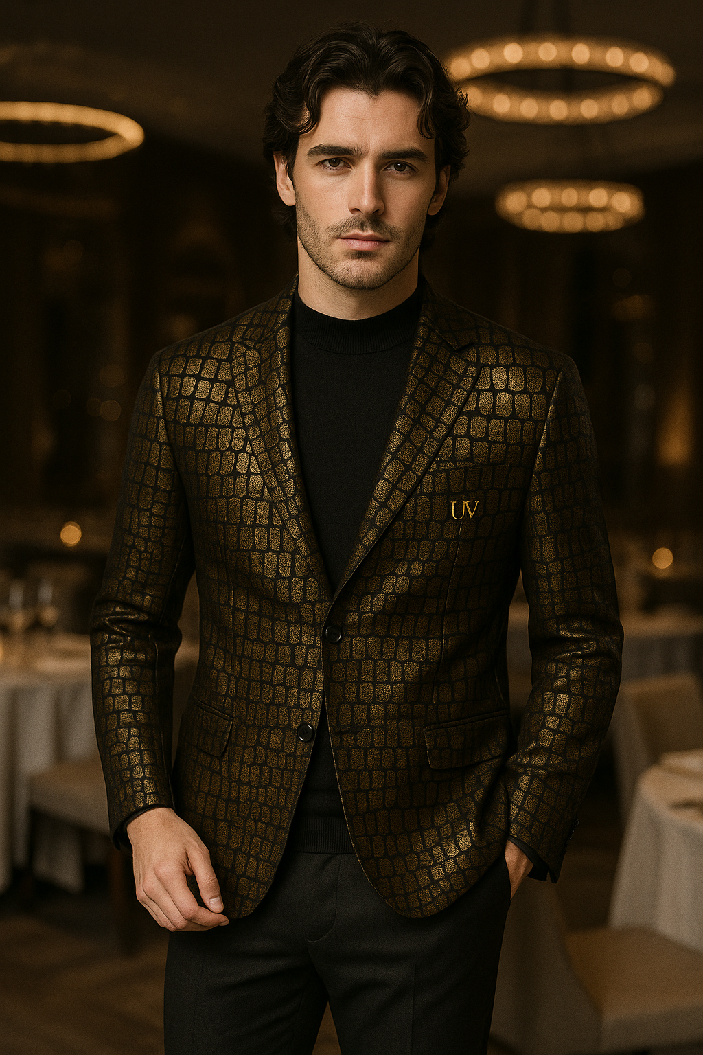 UV ATELIER Luxury Men’s Sheepskin Leather Jacket