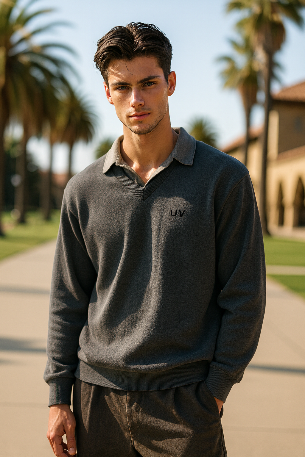 UV ATELIER – Men’s Faux Two-Piece Knit Sweater