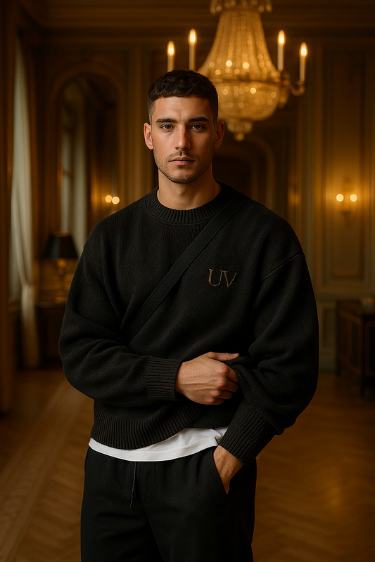 UV ATELIER – Men’s Simple Solid Color Knit Sweater