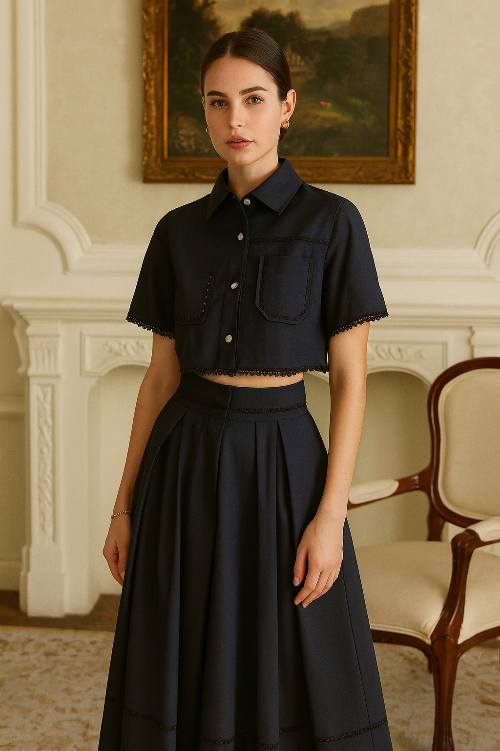 UV ATELIER Plain Summer Two-Piece Set for Women
