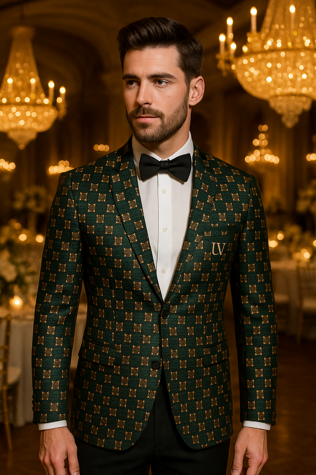 UV ATELIER Luxury Jacquard Wedding & Gala Blazer