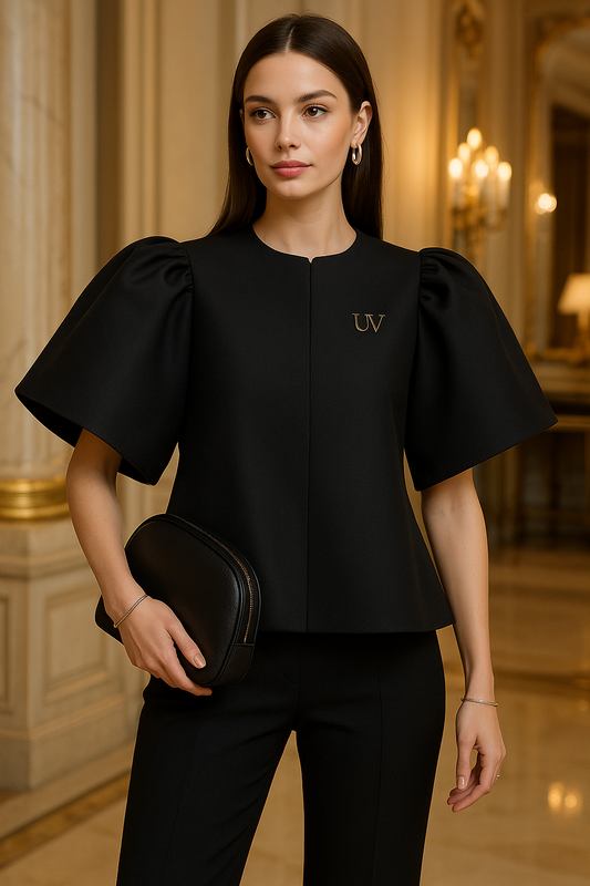 UV ATELIER – 2025 Chic Puff Short-Sleeve Cropped Shirt