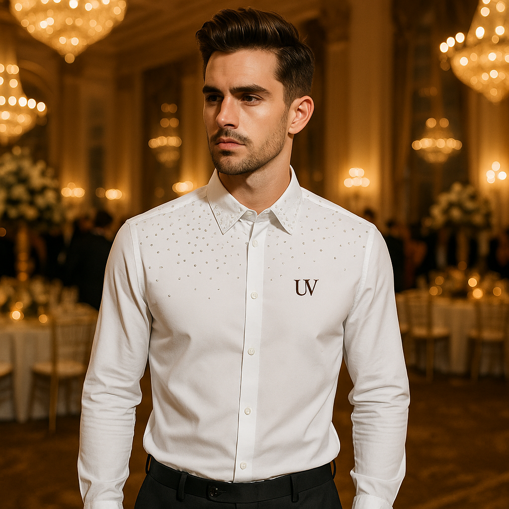 UV ATELIER Luxury Rhinestone Men’s Shirt