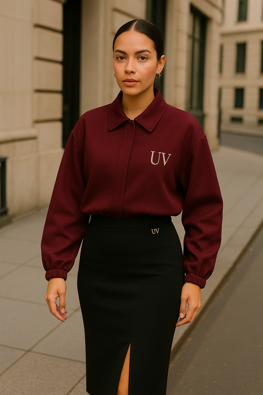 UV ATELIER High-Waisted Split Pencil Skirt – Fall 2025