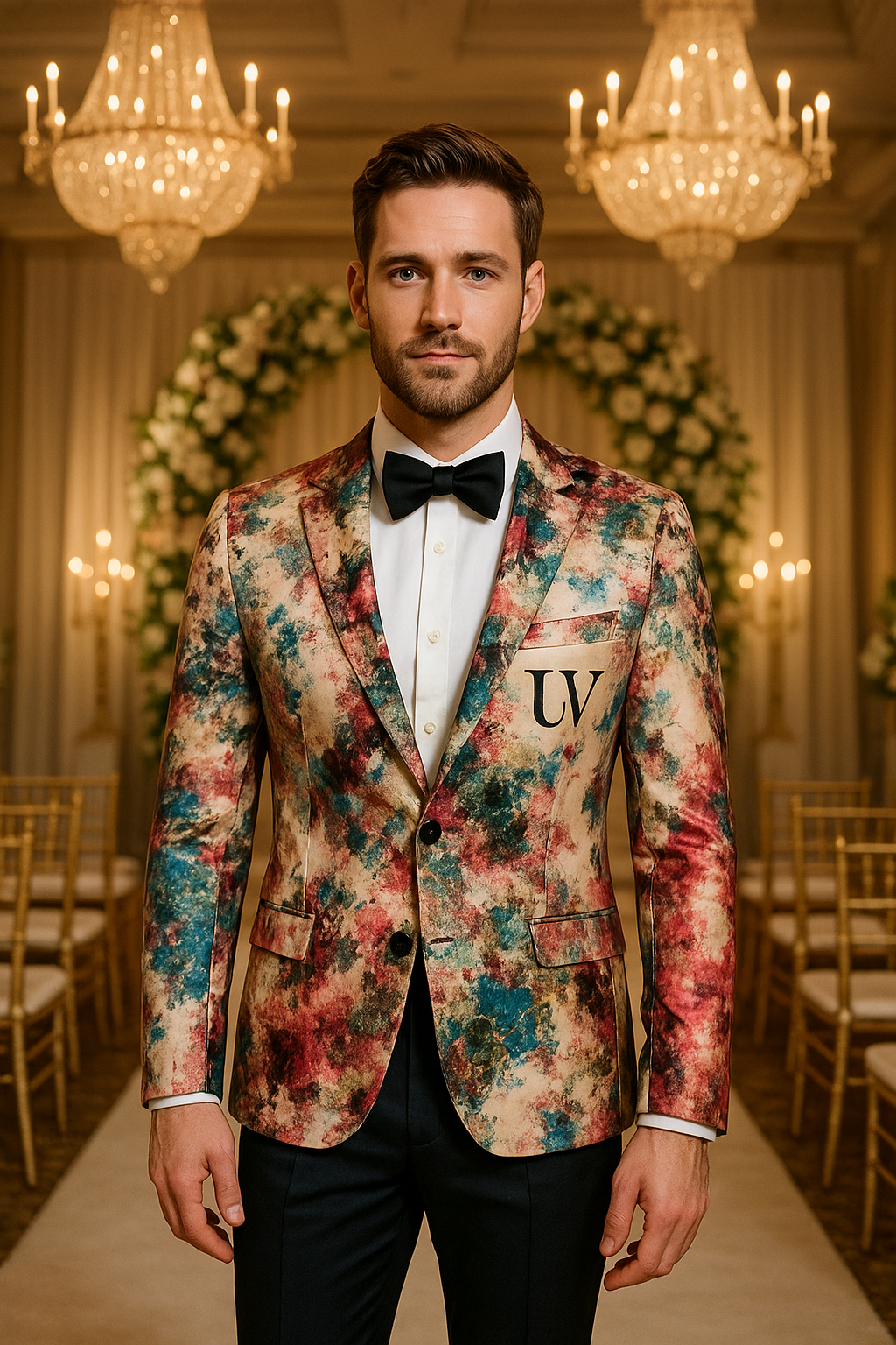 UV ATELIER Luxury Jacquard Wedding Blazer