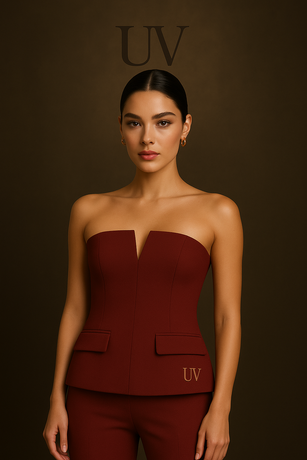 UV ATELIERSpring Summer 2025 Solid Sleeveless Tube Top