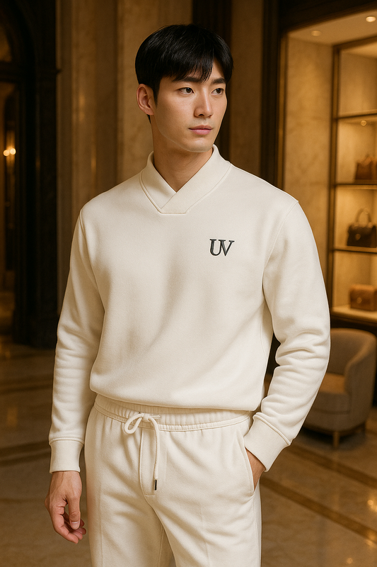 UV ATELIER – Full-Size Men’s Warm Wool V-Neck Winter Sweater