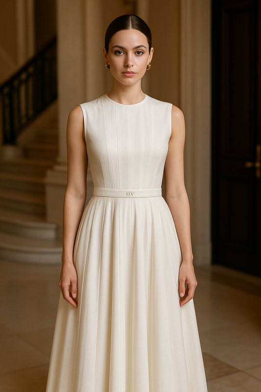 UV ATELIER Sleeveless Solid Color Casual Dress