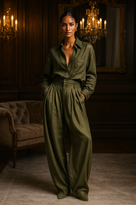 UV ATELIER – Retro Solid Color 2-Piece Set