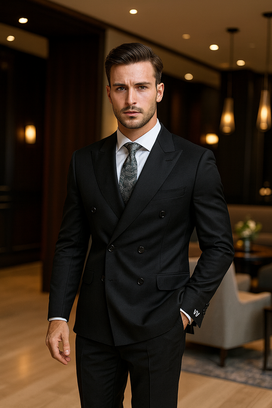 UV ATELIER – Modern Black Two-Piece Men’s Suit