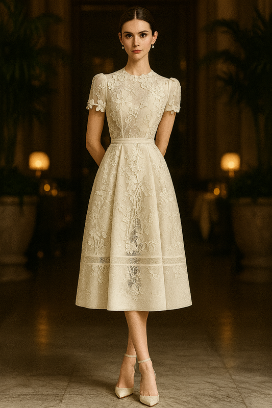 UV ATELIER DEAT Flower Embroidered 2025 Spring Elegant