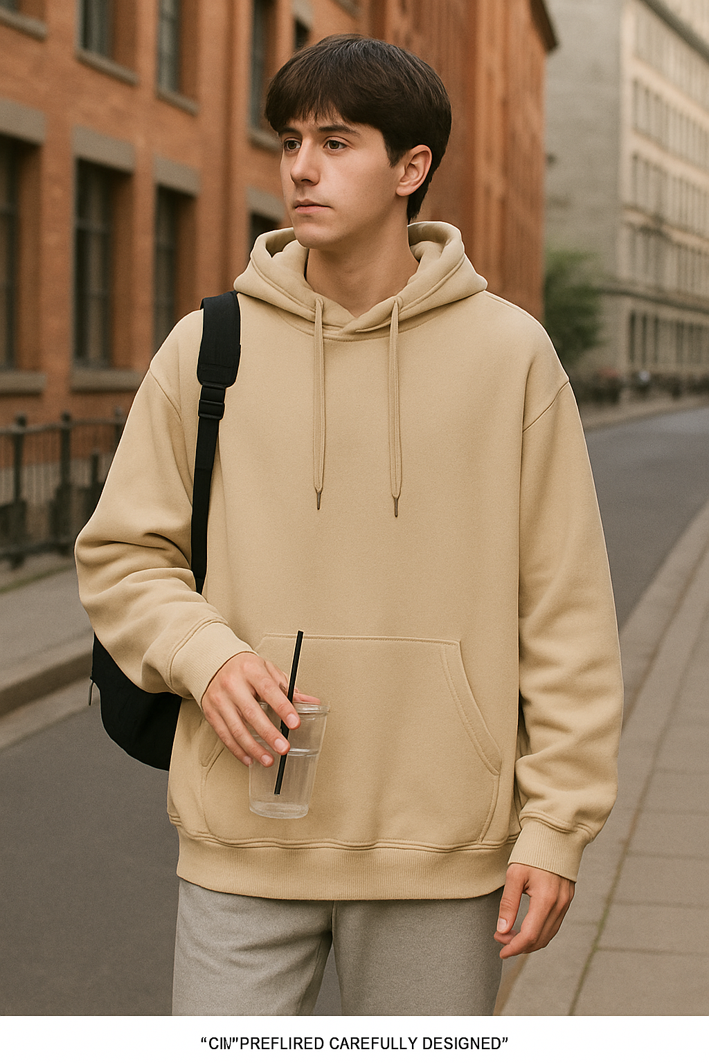 UV ATELIER Earth Color 500g Heavy Spring Solid Hoodie