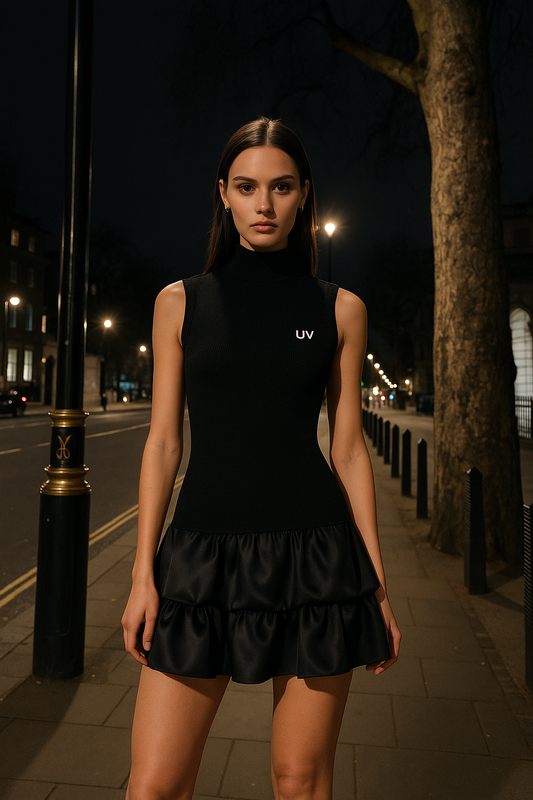 UV ATELIER – Women’s Sleeveless Lace Trim Bodycon Mini Dress