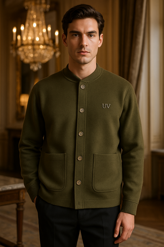 UV ATELIER – Men’s Thick Knit Single-Breasted Winter Cardigan