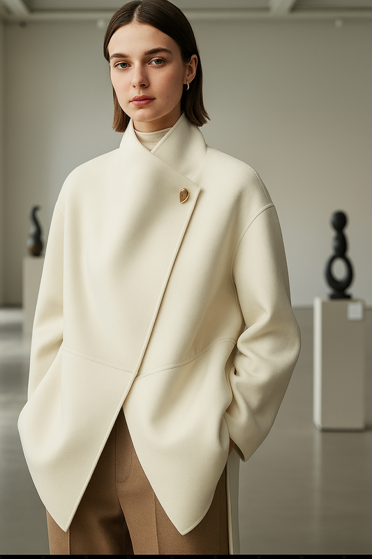 UV ATELIER – Irregular Lapel Double-Face Cashmere Coat