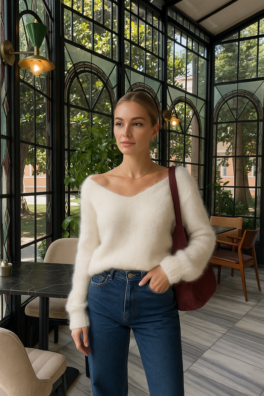 UV ATELIER Contrast Knit Short Cardigan
