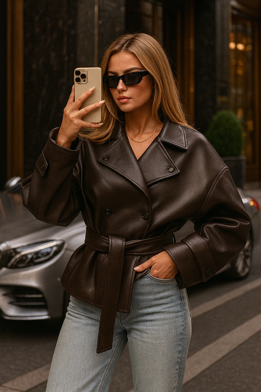 UV ATELIER 2025 Women’s Faux Leather Jacket