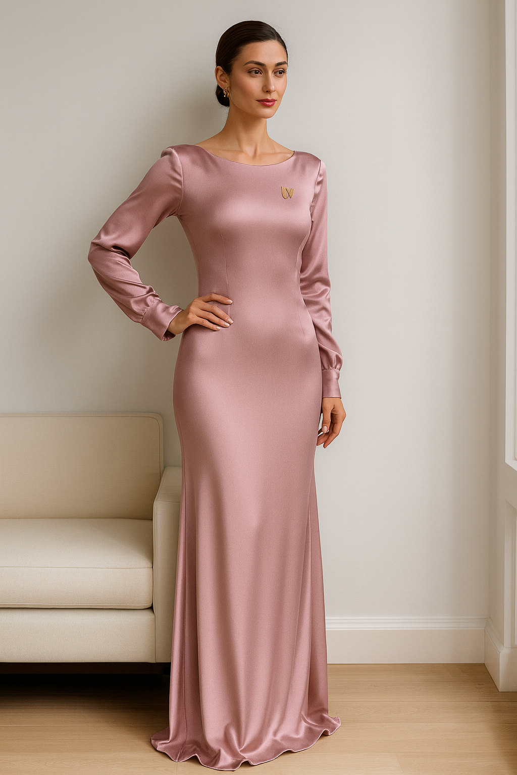 UV ATELIER – Custom Satin Waist-Corset Maxi Dress