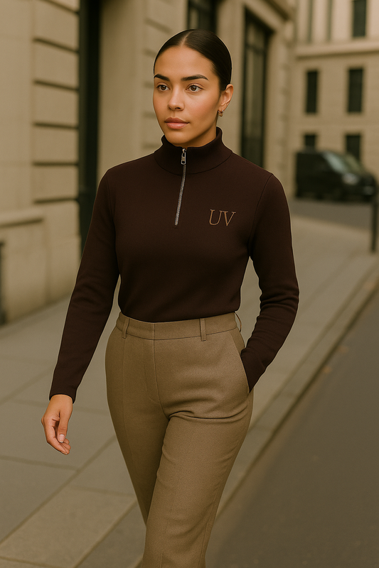 UV ATELIER Slim Wool-Cashmere Mock Neck Sweater