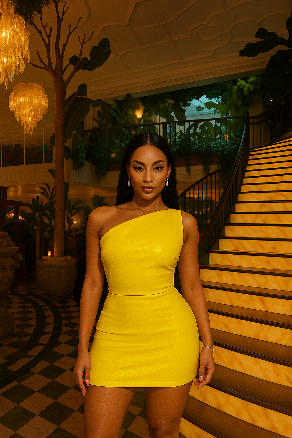 UV ATELIER – Chic Strapless Leather Party Dress