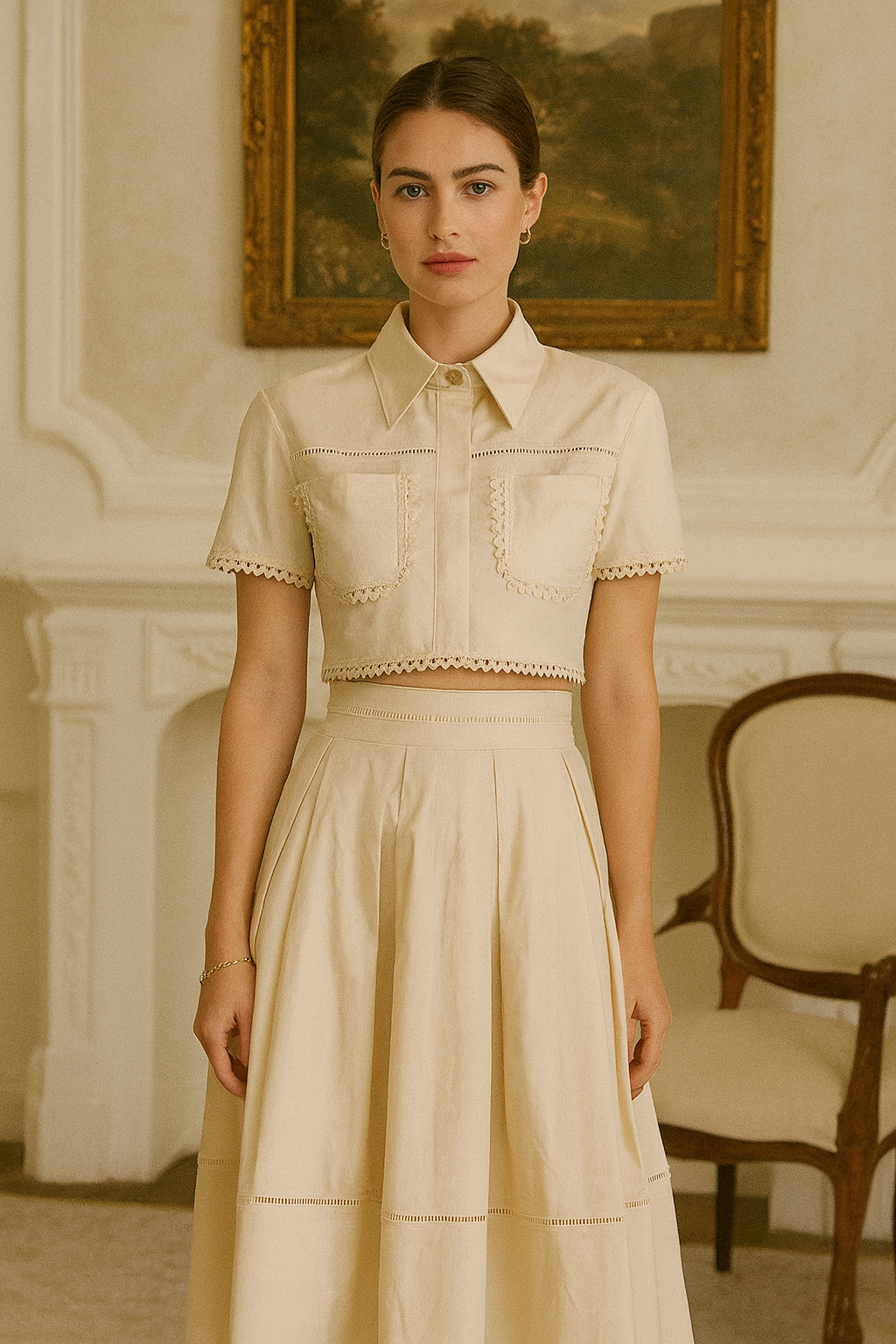 UV ATELIER Plain Summer Two-Piece Set for Women